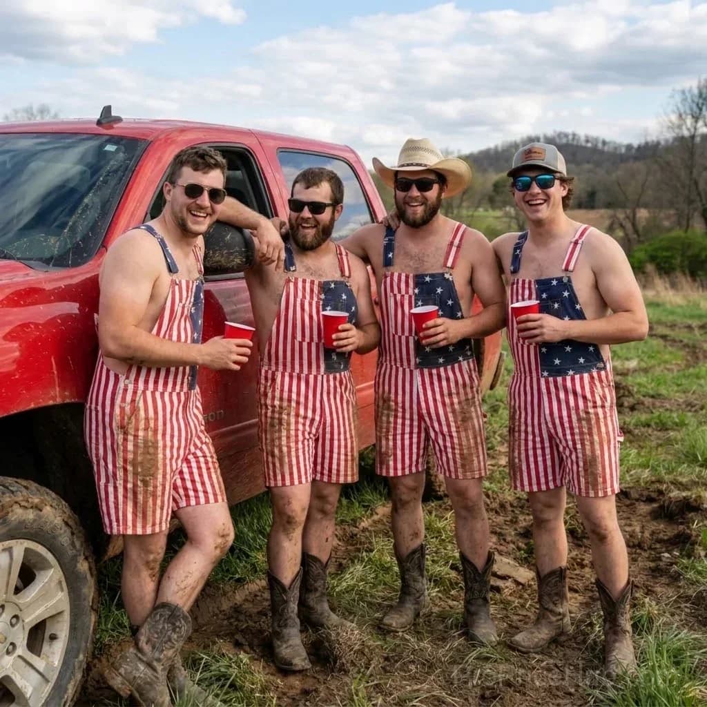 American Flag Unisex Overalls - View 7
