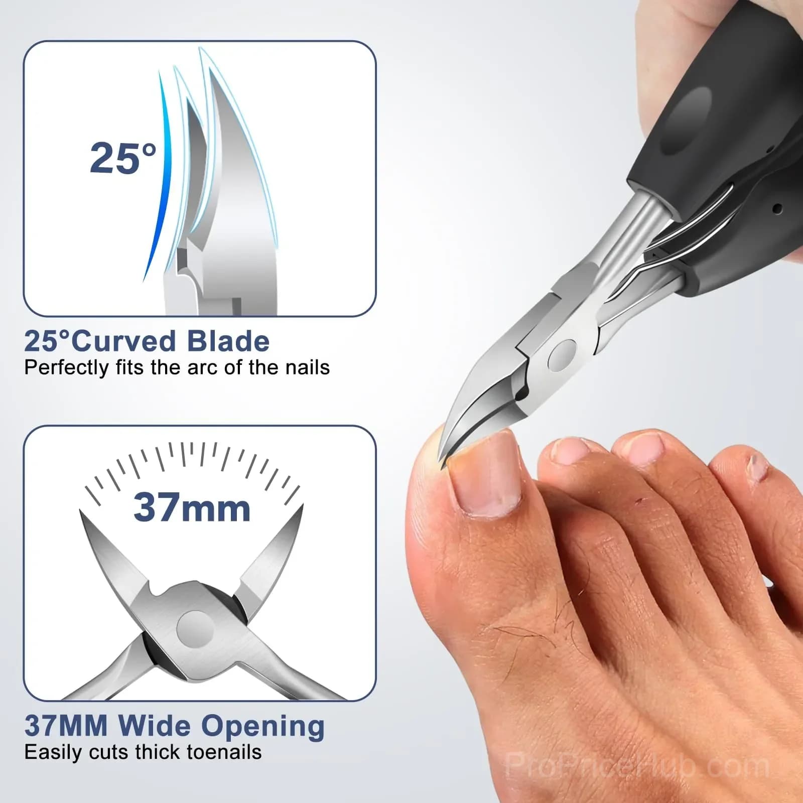 6-in-1 Thick Toenail Clippers and Pedicure Tool Kit with Case - Alt