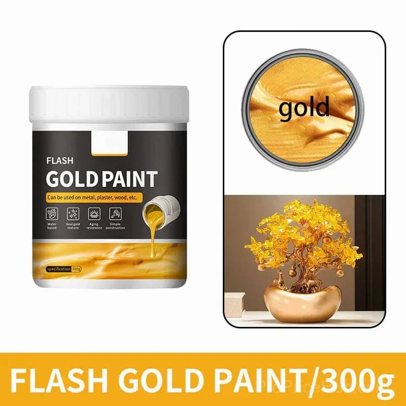 Water-Based Flash Gold Paint for Canvas, Wood & Ceramic - Main