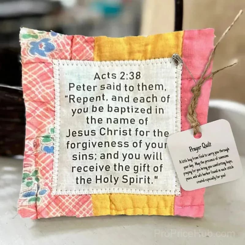 Prayer Quilt with Cross - Encouraging Blessed Gift, 2-Pack - View 5