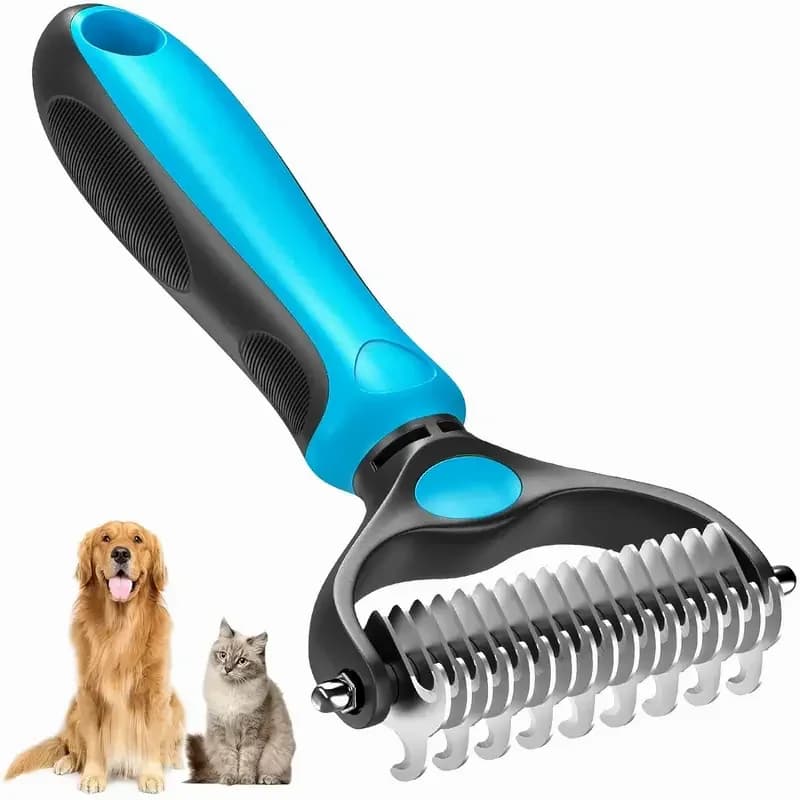 Double-Sided Undercoat Rake for Dogs and Cats – Shedding & Dematting Brush - Main