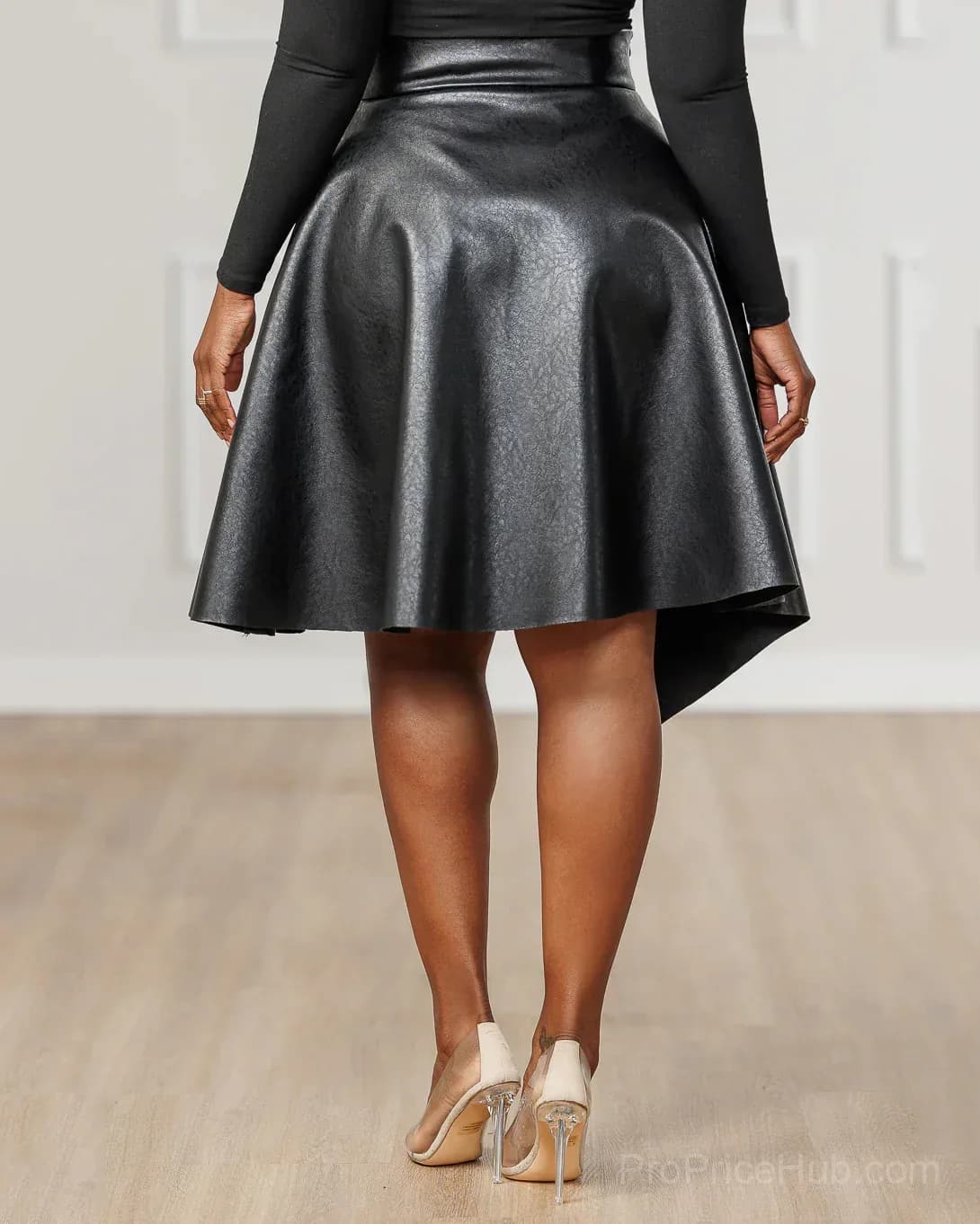 Women's Asymmetrical Circle Skirt, Flared Hem - View 4
