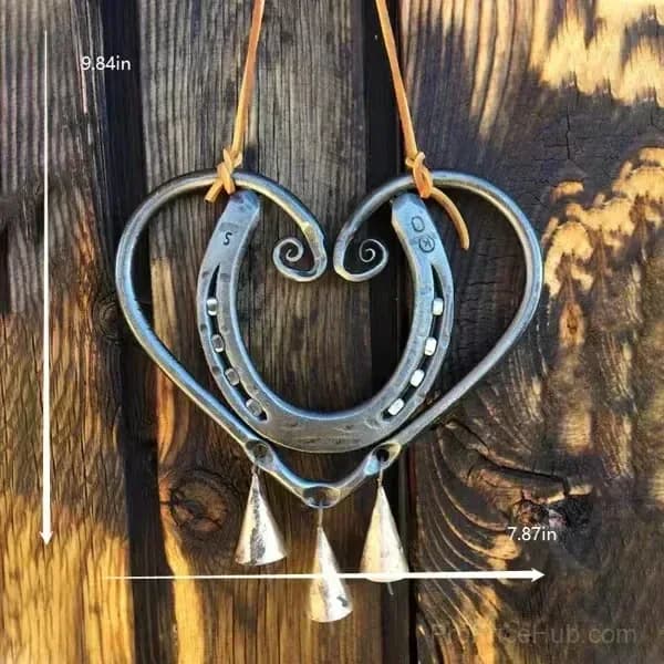 100% Handmade Horseshoe Heart Wind Chime - View 7