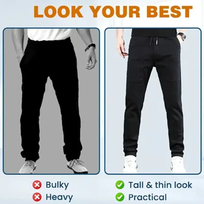 High-Stretch Multi-Pocket Cargo Pants, Black, Size S Short - View 9