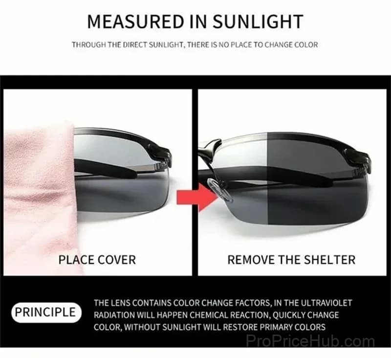 Photochromic Polarized Sunglasses, Black Lenses, 1 PC - View 5