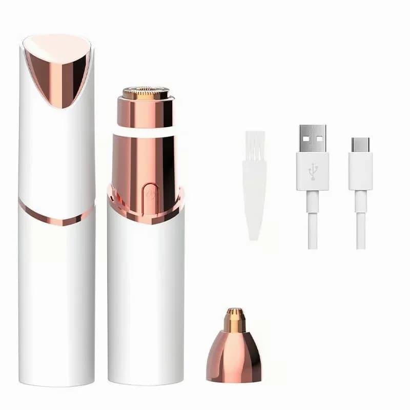 Portable Lipstick Facial Hair Remover Trimmer, White - Main