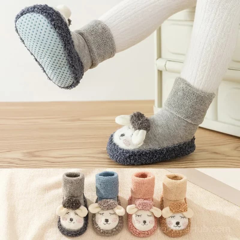 Baby Cartoon Plush Cotton Toddler Shoes, Pink, 0-6 Months - View 6
