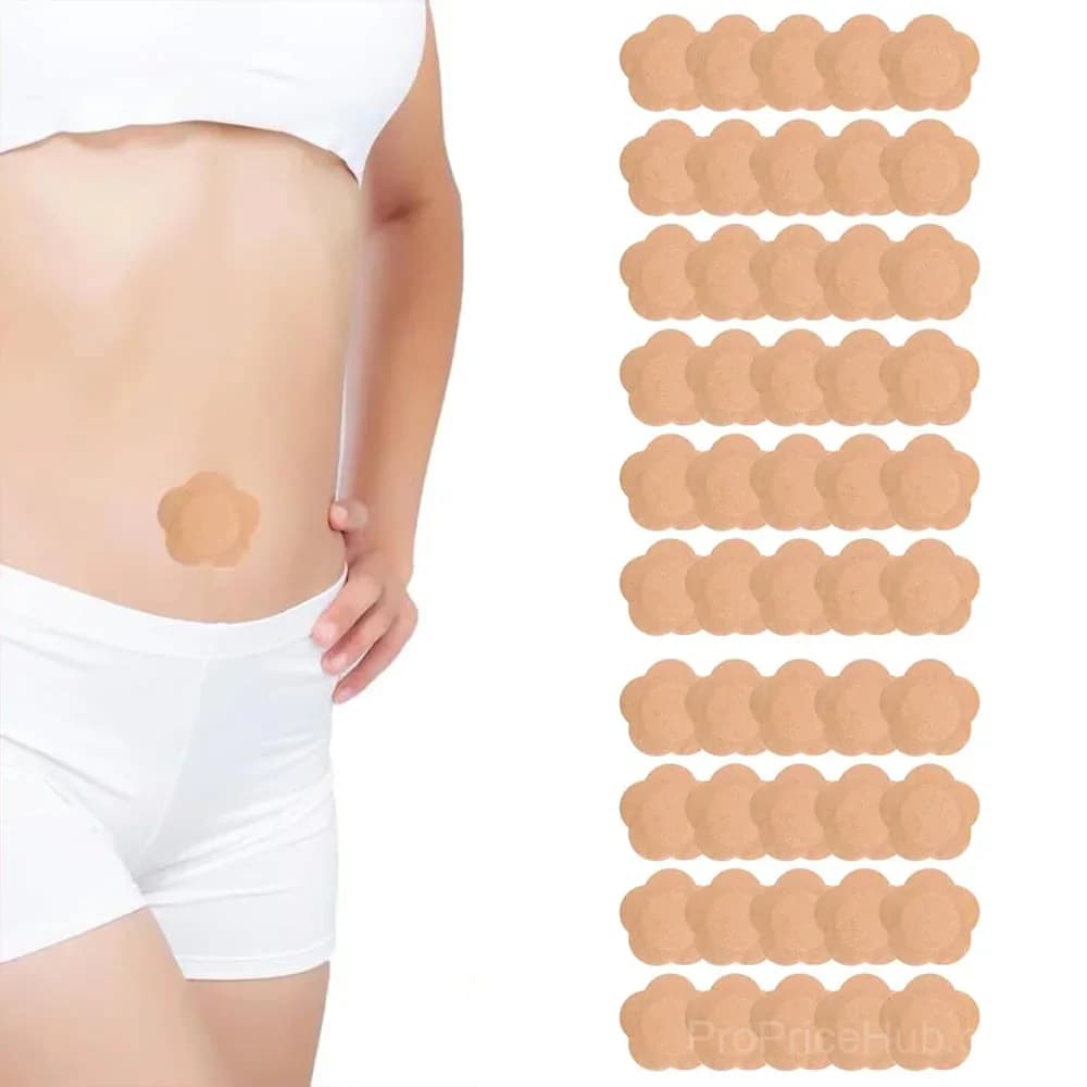 50-Count Belly Button Cover Patches – Self-Adhesive Spunlace Cotton, Oil-Free, Skin Color - Main