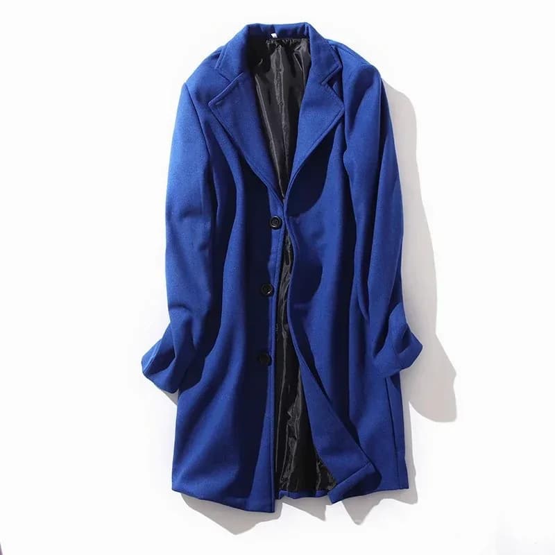 Men's Big & Tall Solid Color Lapel Single-Breasted Coat – M-5XL - View 13