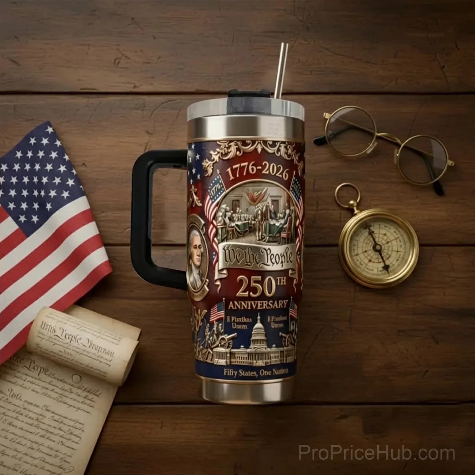 U.S. 250th Anniversary Commemorative Travel Tumbler 1776-2026 - View 5