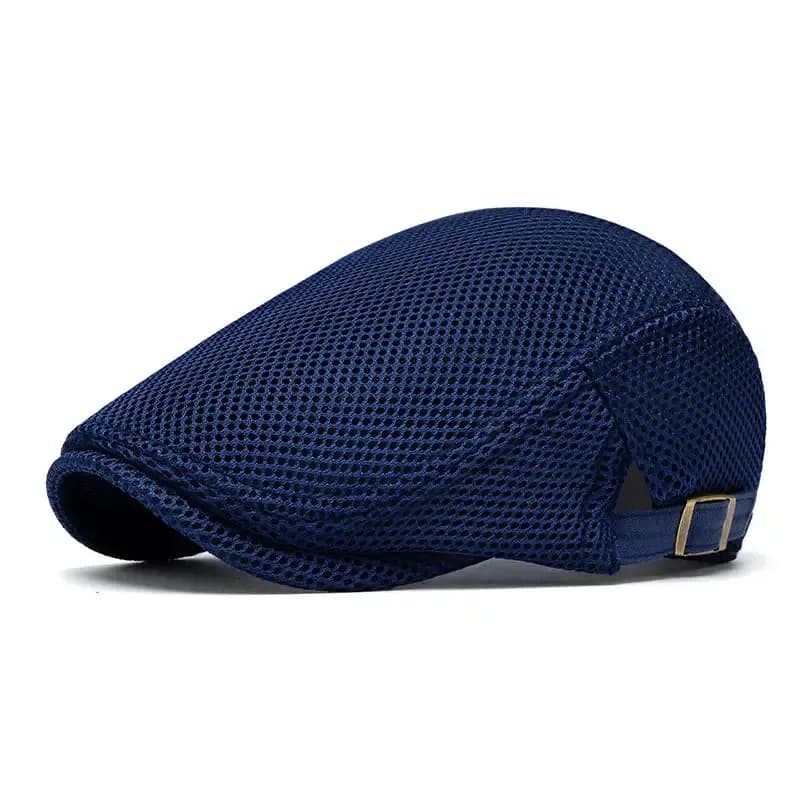 Men's Breathable Mesh Flat Cap – Adjustable Newsboy Ivy Beret Summer Hat - View 4