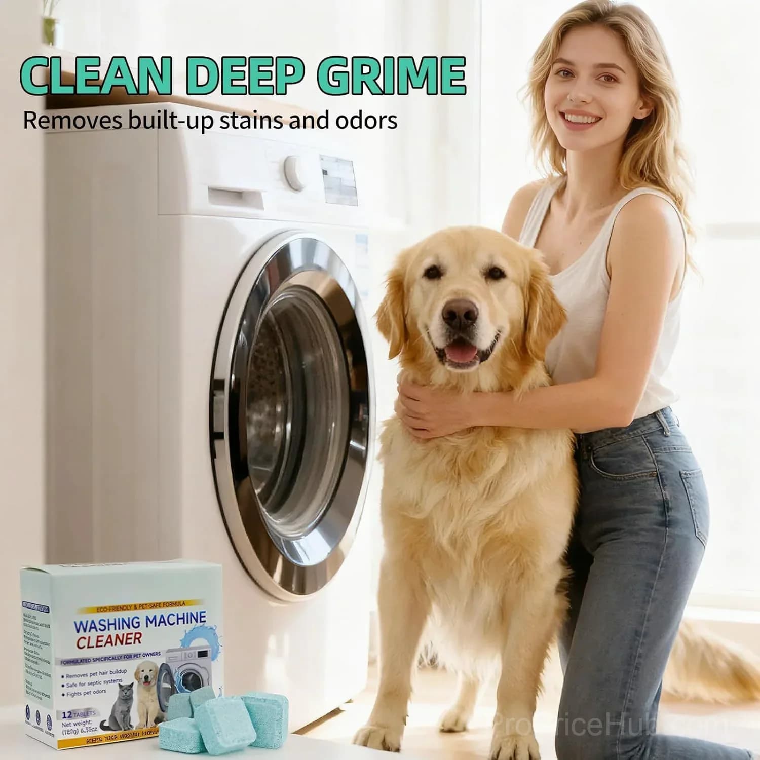 Eco Washing Machine Cleaner – Pet Odor & Mold Remover - Main