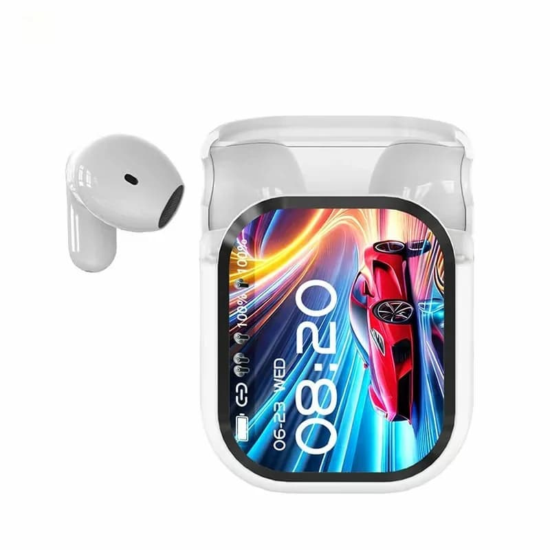 AI Translation Headphones with HD Color Screen, Noise Reduction, White - Main