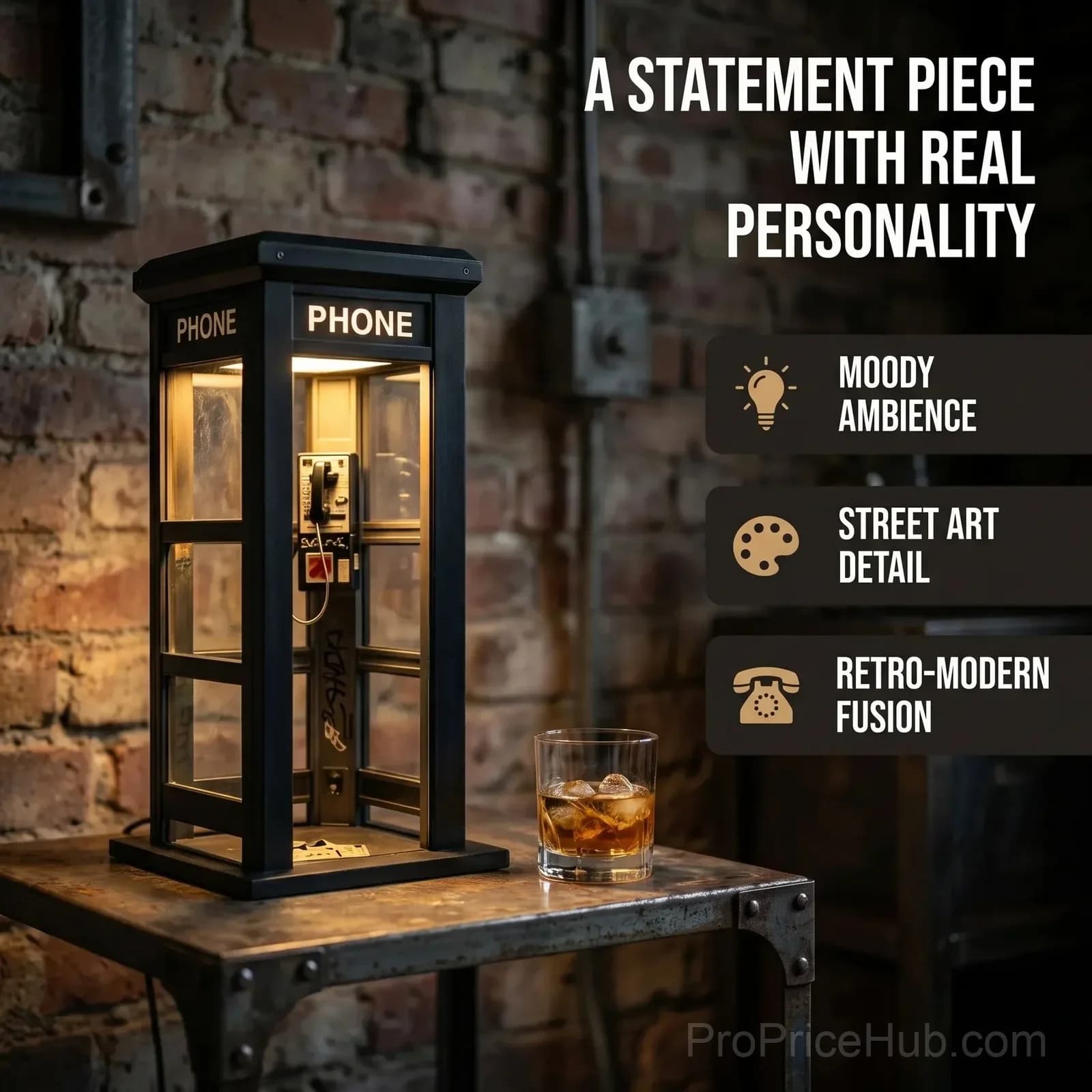 Vintage Phone Booth Ambient Lamp - View 6