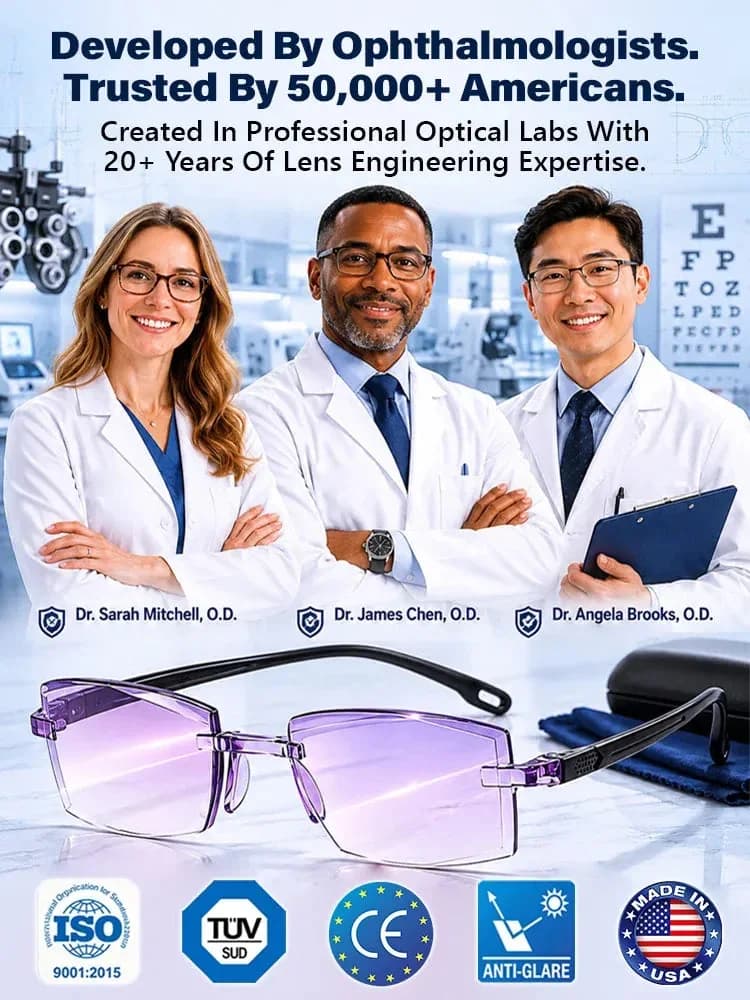 Smart Zoom Diamond-Cut Reading Glasses - Alt