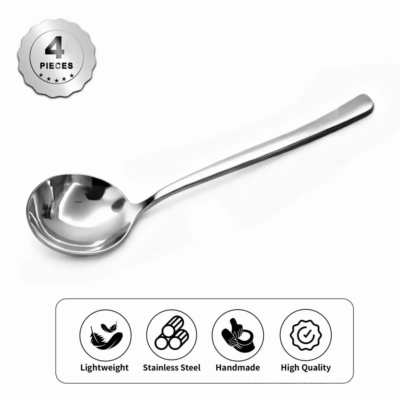 4-Piece Stainless Steel Soup Spoon Set - View 8