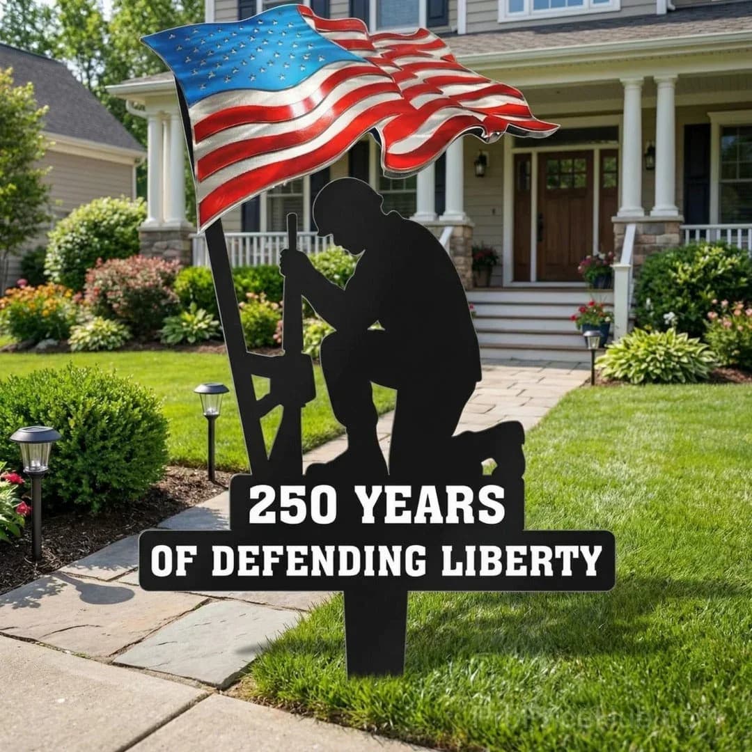 250 Years of Defending Liberty Metal Garden Stake - View 4