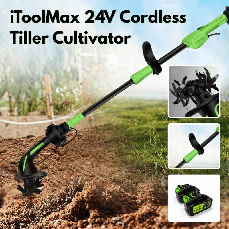 2-in-1 Cordless Tiller & Cultivator with Extension Pole - View 3