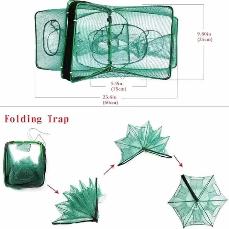 Auto-Foldable 6-Hole Fishing Trap Net, 72 x 28 cm - View 8