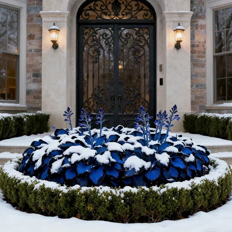 Midnight Blue Hosta Bulbs with Deep Blue Foliage - Alt