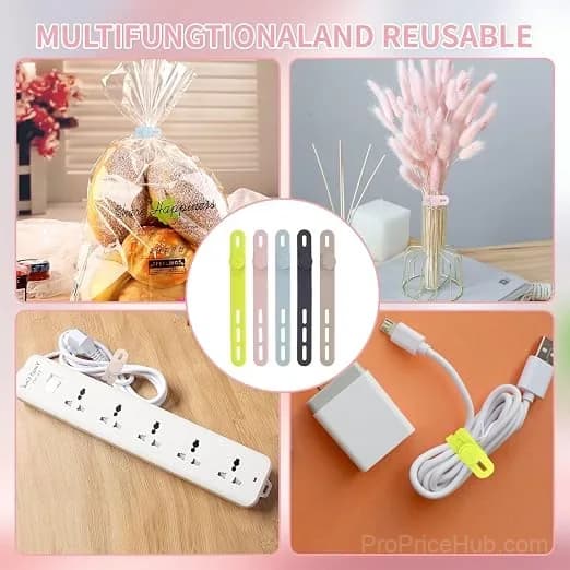 Reusable Silicone Cable Ties for Headphone and Charger Cables - Alt