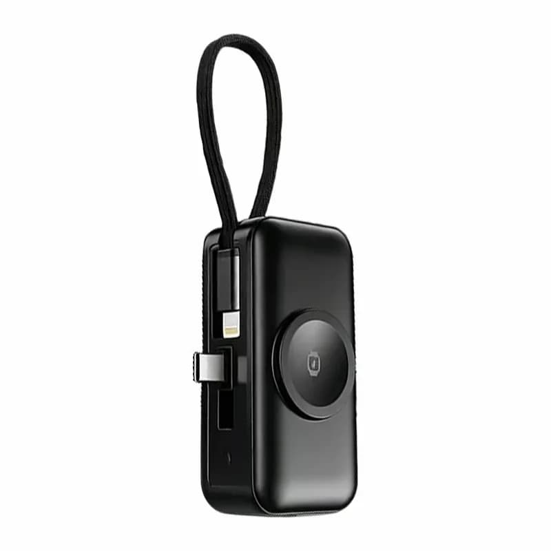 Orico 3-in-1 Power Bank with Wall Plug & Lightning Cable, Black - Main