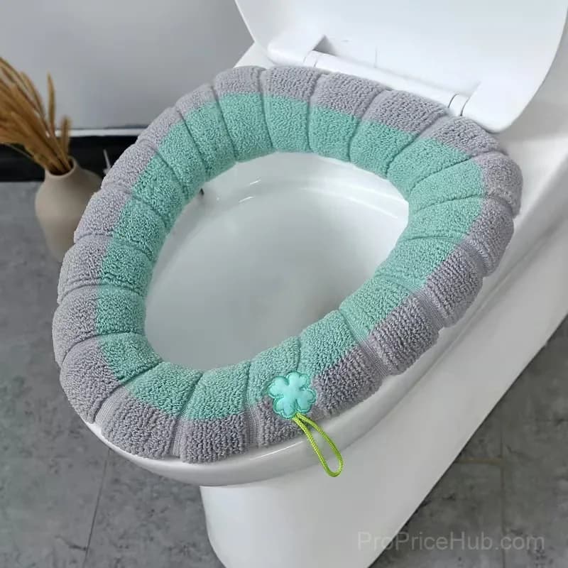 Soft Thick Pink Stretchable Toilet Seat Cover Pad - View 9