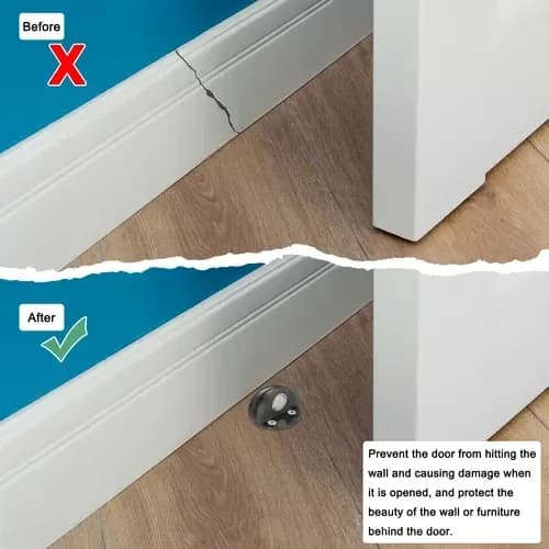 2-Pack Black Hidden Magnetic Door Stopper Holders, Stainless Steel - View 9
