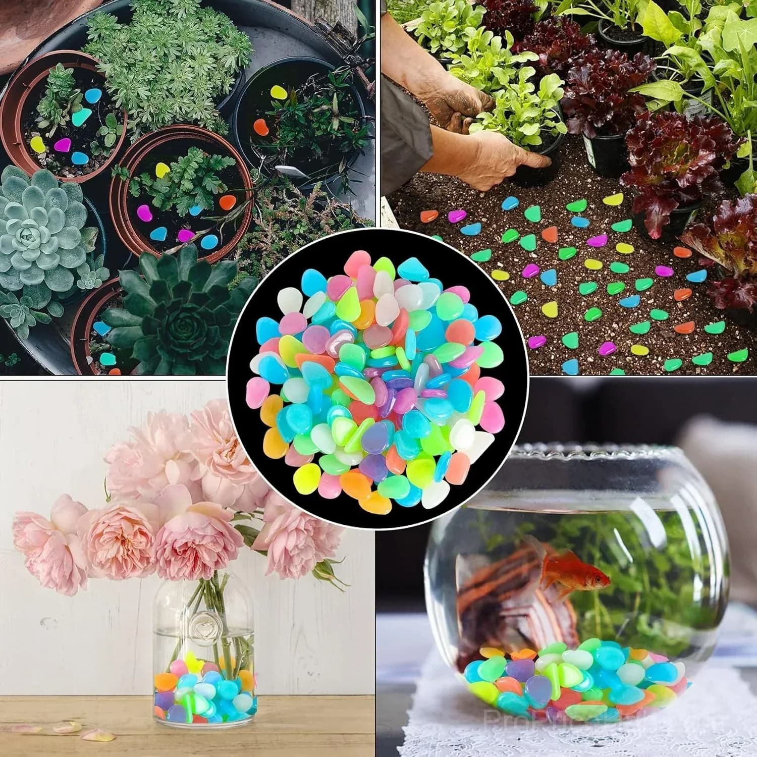 Colorful Glow-in-the-Dark Garden Stones - View 4