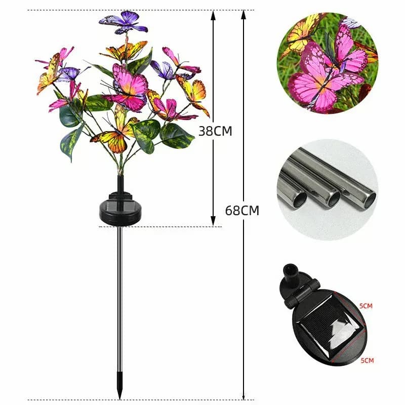 Solar-Powered Outdoor Butterfly Garden Light with Color Changing LEDs - Alt