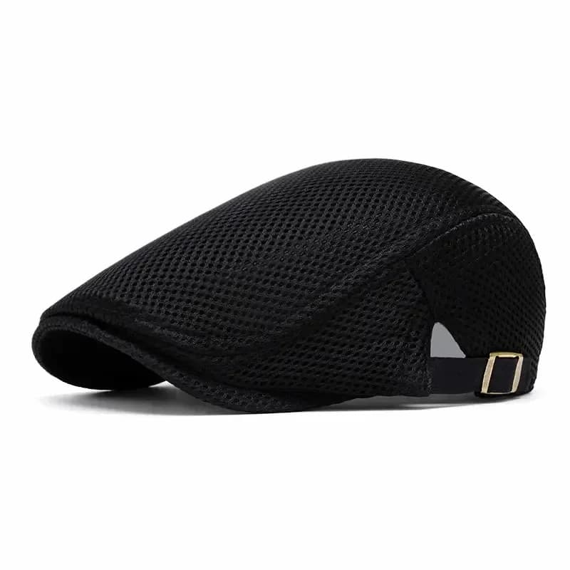 Men's Breathable Mesh Flat Cap – Adjustable Newsboy Ivy Beret Summer Hat - Main