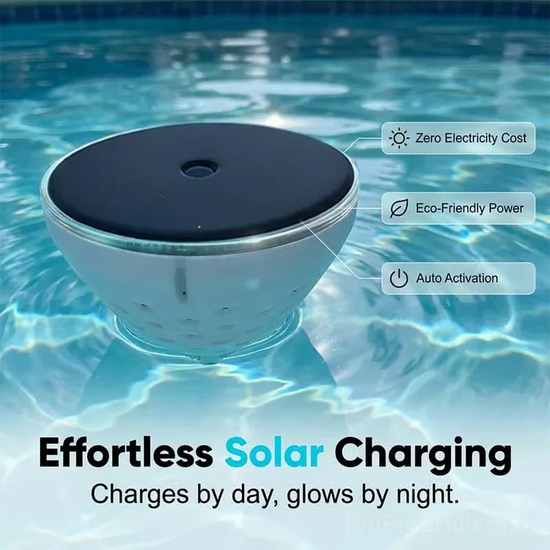 Solar Floating Pool Light with Fish Projection, 1 Pack - Alt