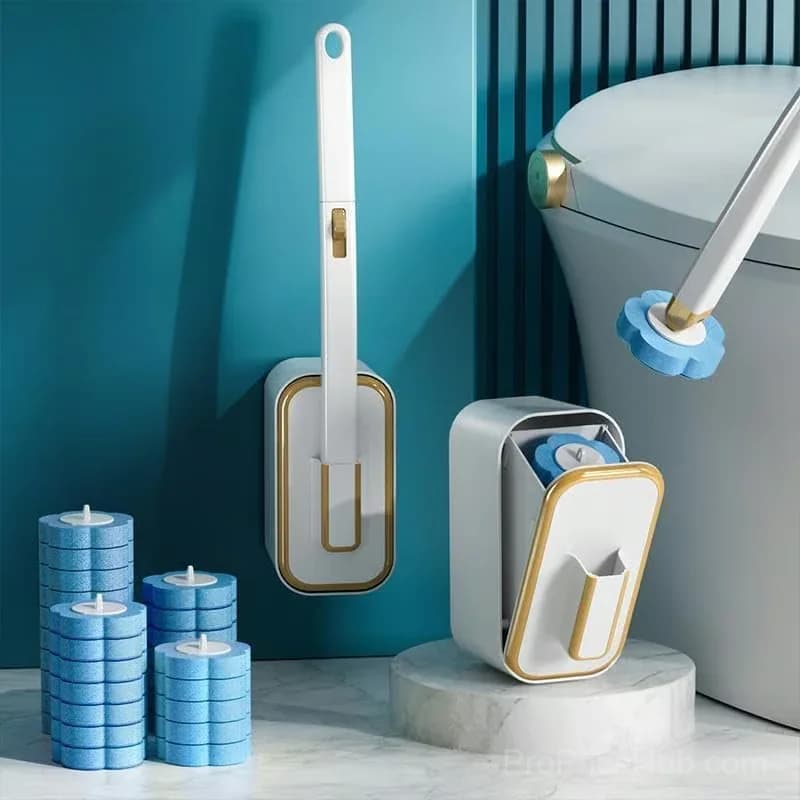 Wall-Mounted Toilet Brush Set, White, 1–6 Pieces - Main
