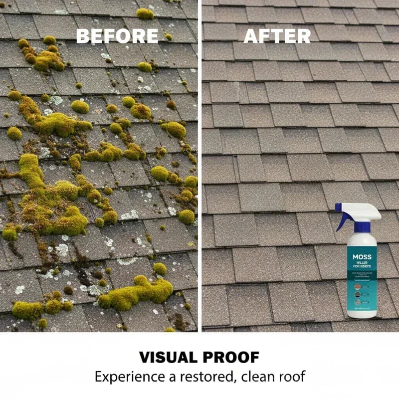 Multi-Surface Roof Moss & Algae Cleaner Spray, Professional Stain Remover & Protective Shield - View 4