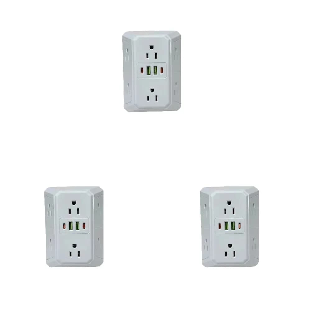 White 6-Outlet Multi Plug Wall Extender - View 6