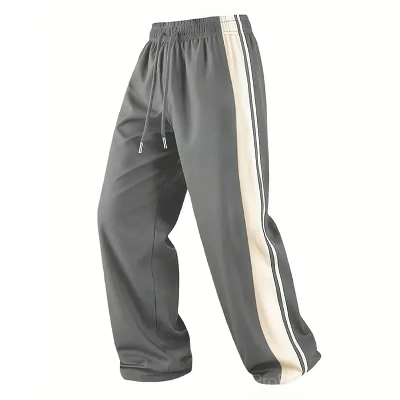 Men's Loose Fit Fleece Track Pants with Zip Pockets, Black S - View 10