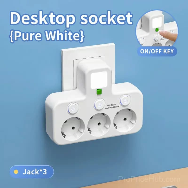 Smart Power Strip with USB Ports, EU Plug, White, 2 Outlets - View 17