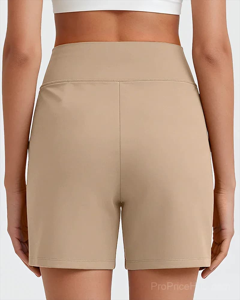 Women's High-Waisted Athletic Bermuda Shorts with Pockets - View 9