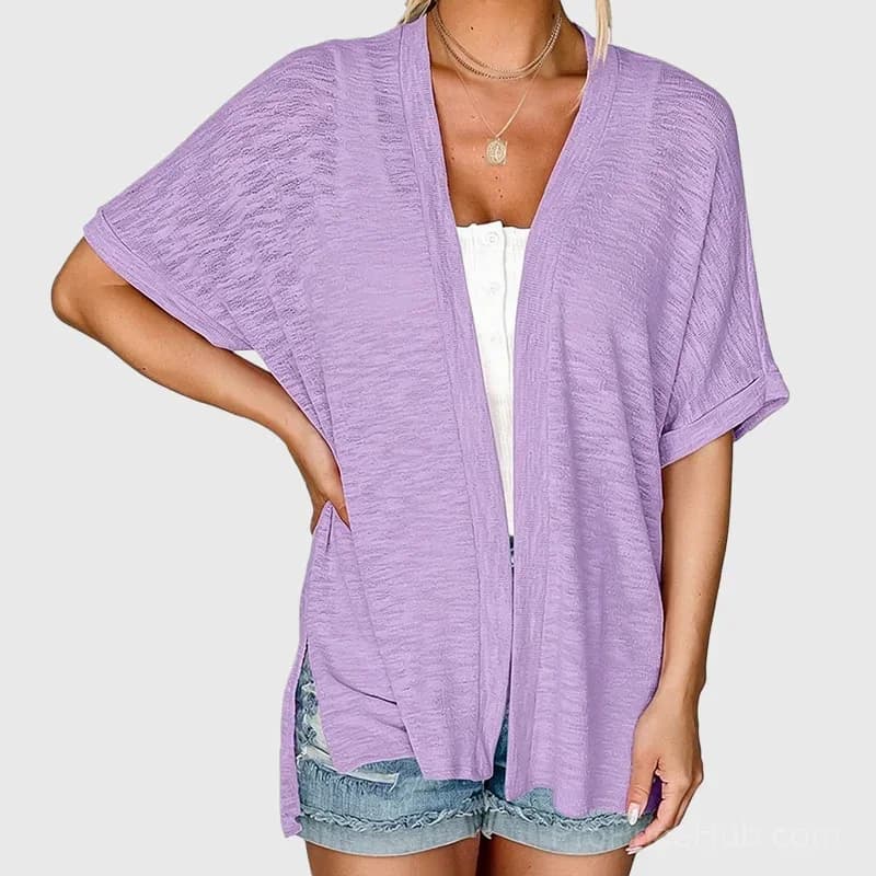 Solid Color Short-Sleeve Casual Jacket - View 16