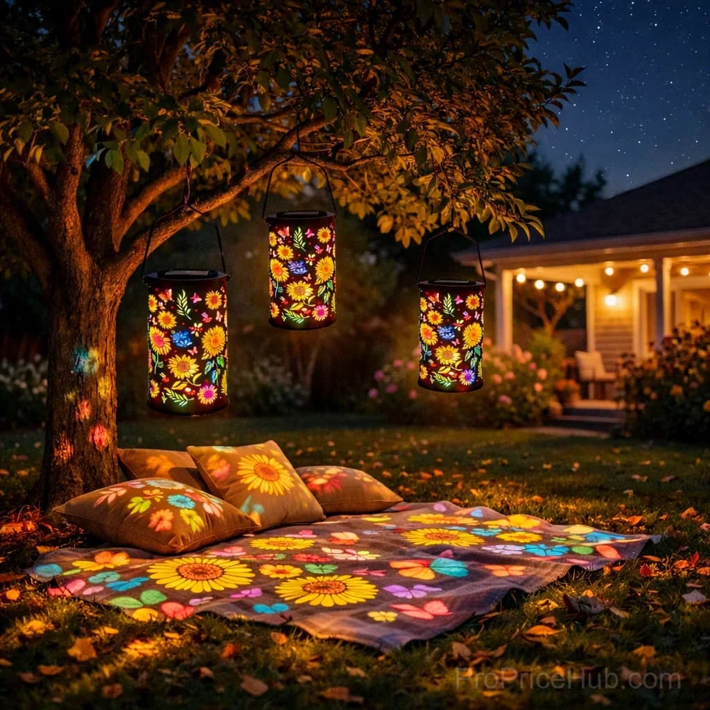 Colorful Sunflower Glow Solar Garden Lantern - View 8