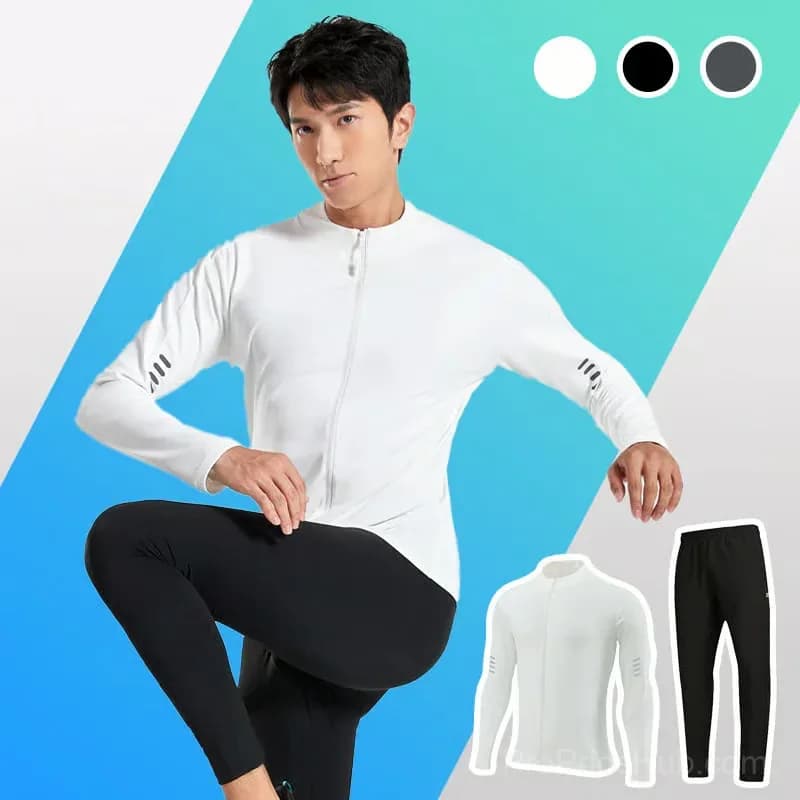 Quick-Drying Fitness Training Sports Suit, Black, Size M - Alt