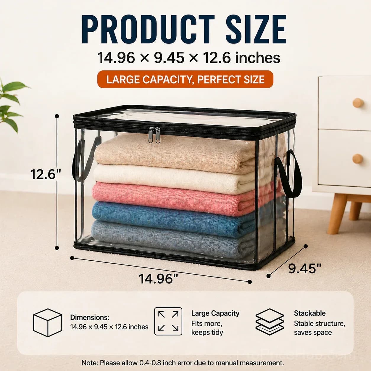 Large Heavy-Duty Thick Plastic Clear Storage Bags - Main