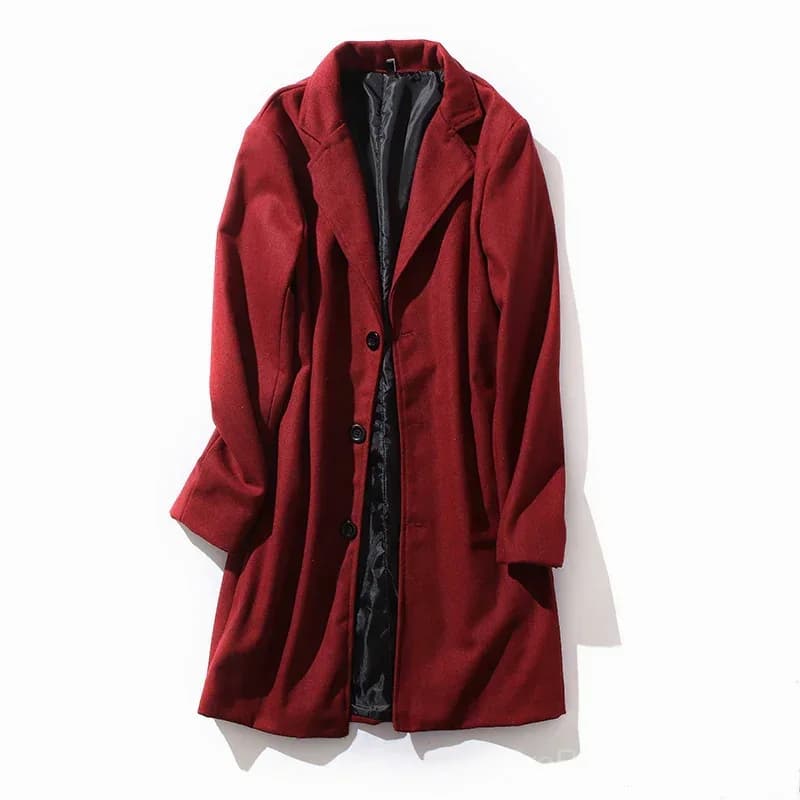 Men's Big & Tall Solid Color Lapel Single-Breasted Coat – M-5XL - View 14