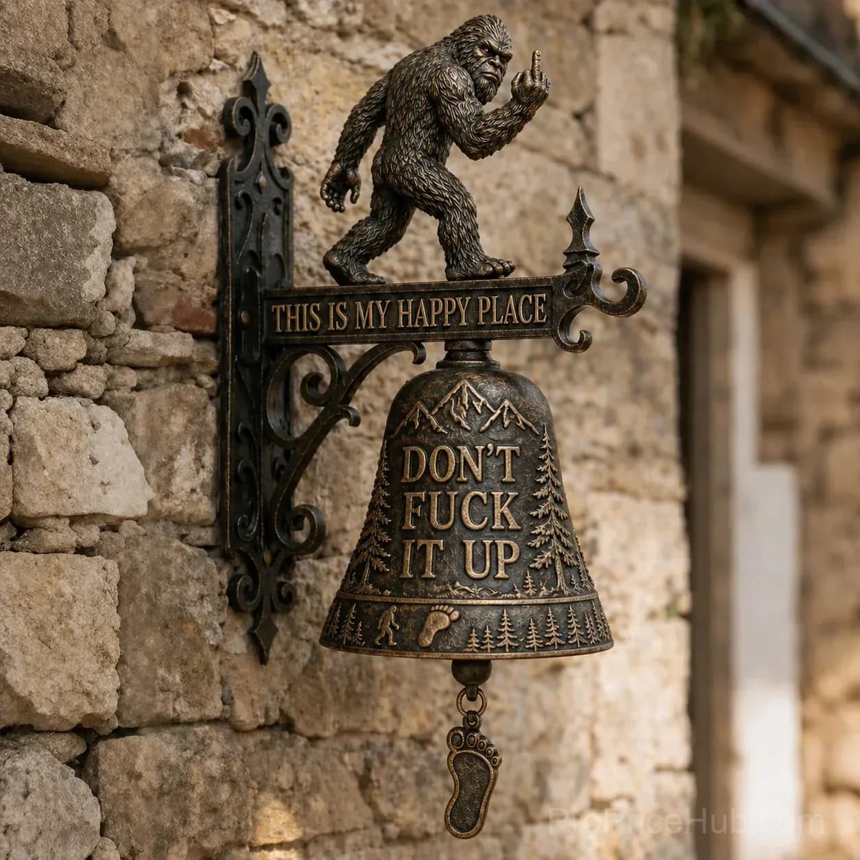 Funny Wall Bell – Rustic Sasquatch Doorbell Decor - Main