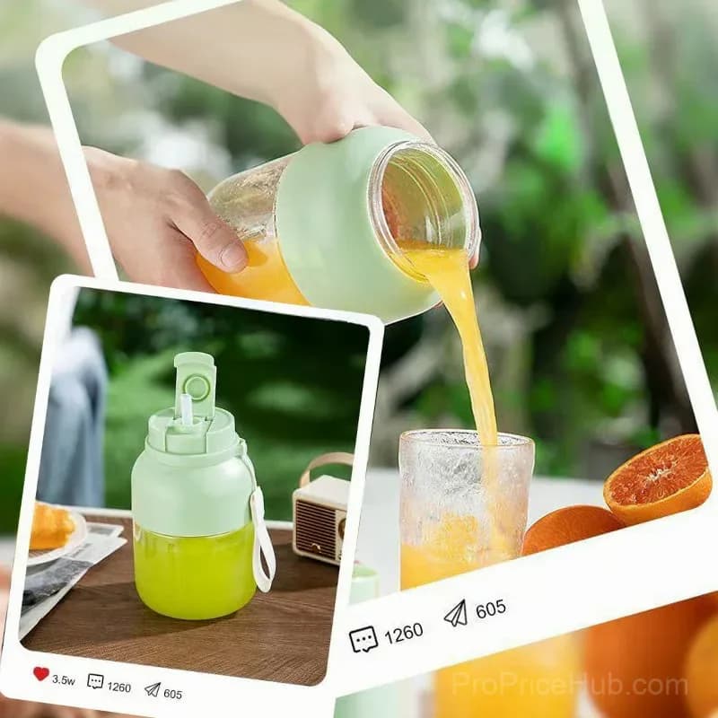 Light Green 1300 ml Wireless Portable Juicer Cup - View 6