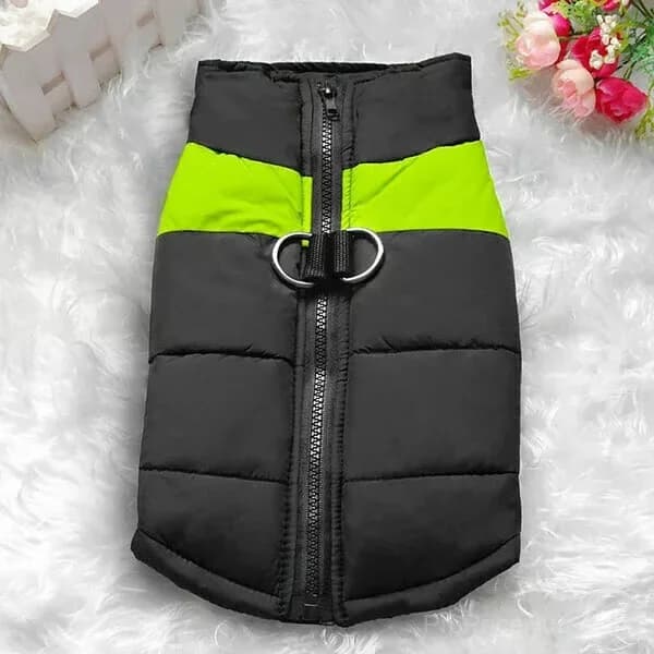 Winter Warm Waterproof Dog Vest with Zipper, Blue, Size S - View 6