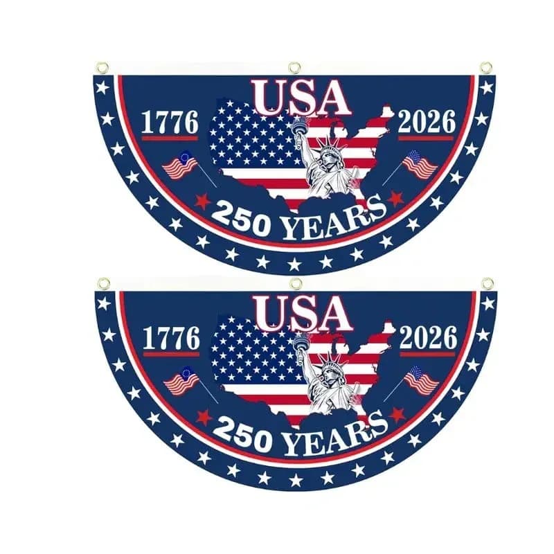 250th Anniversary USA Patriotic Fan Flag Banner - View 7