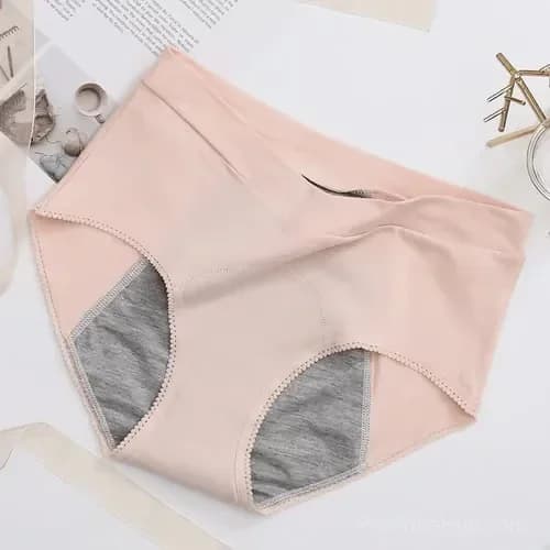 High-Waisted Leak-Proof Period Panties, Pink, L (153-175 lb) - View 10