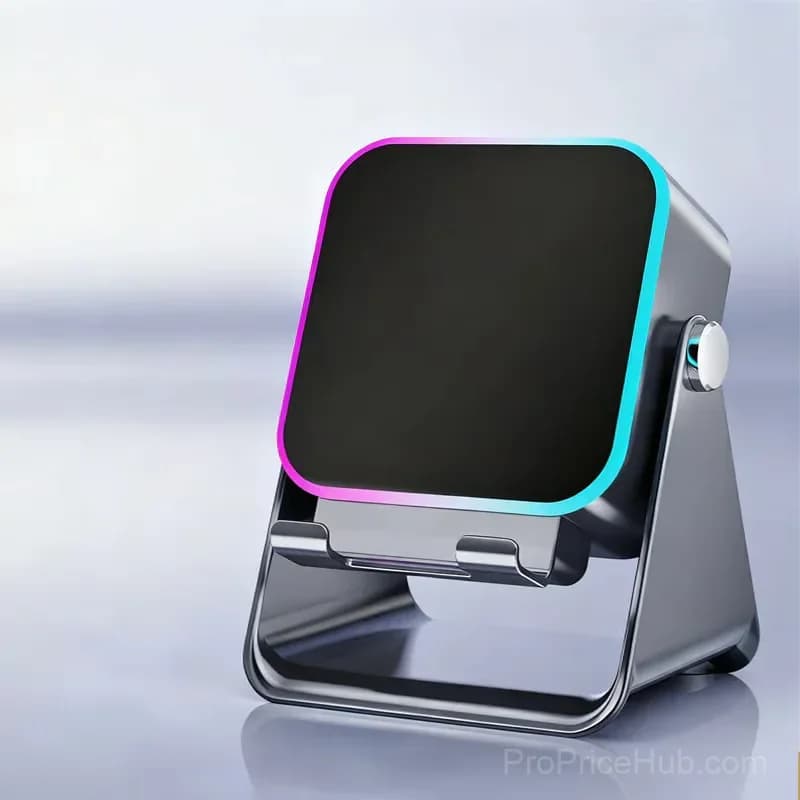 5-in-1 Wireless Induction Speaker with Adjustable Phone Stand, Black - Main