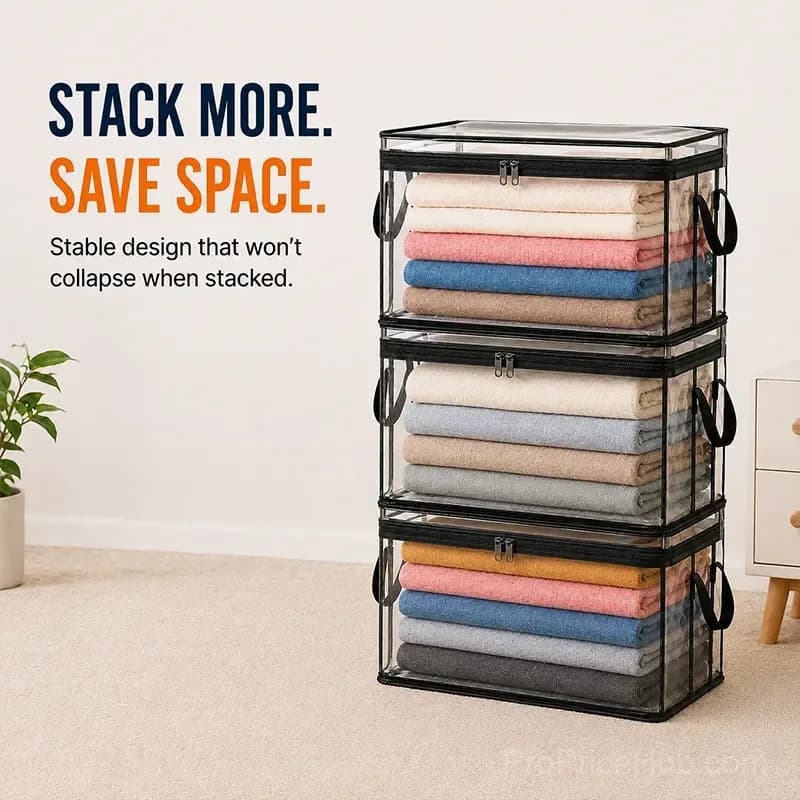 Large Heavy-Duty Thick Plastic Clear Storage Bag for Clothes, Moving & Storage - View 7